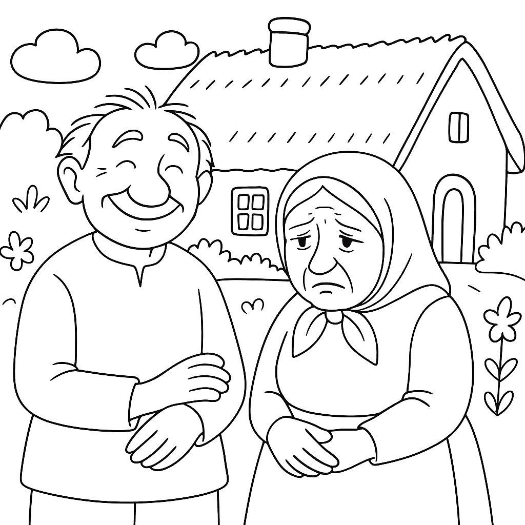 Раскраска по сказке "Болтунья"