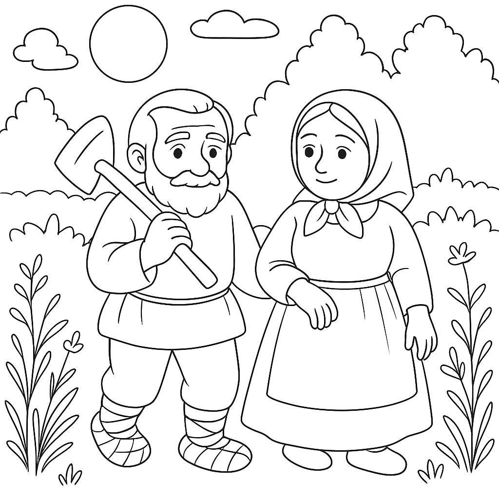 Раскраска по сказке "Болтунья"