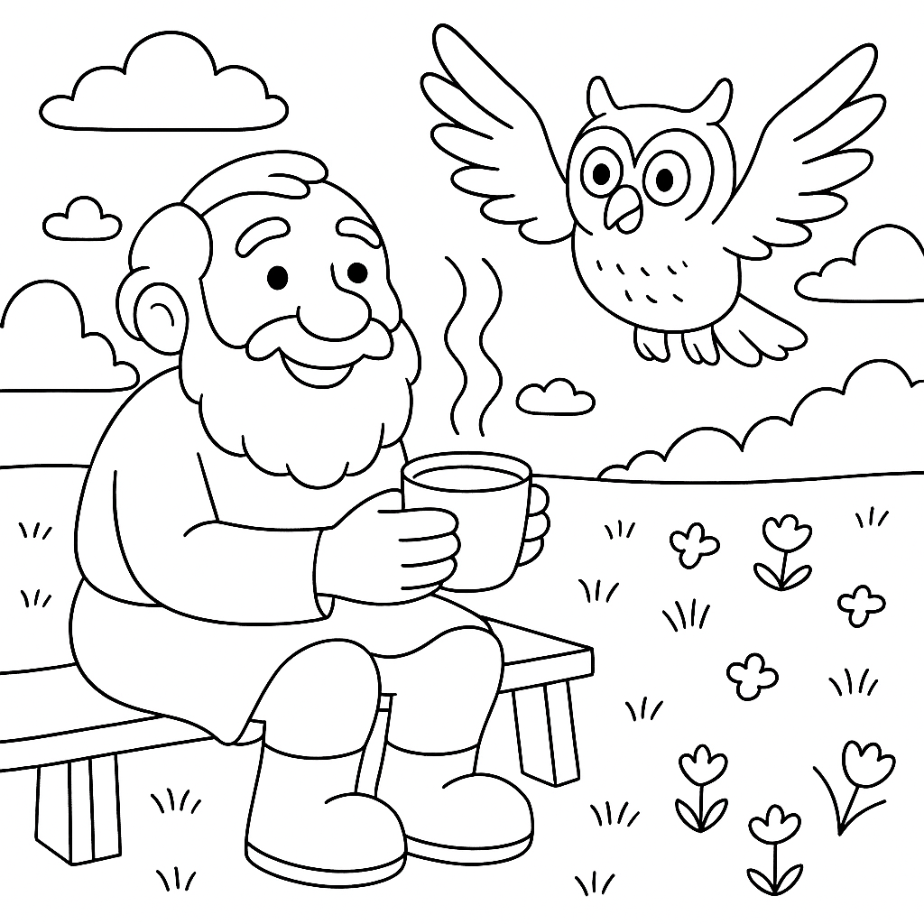 Раскраска по сказке "Сова"