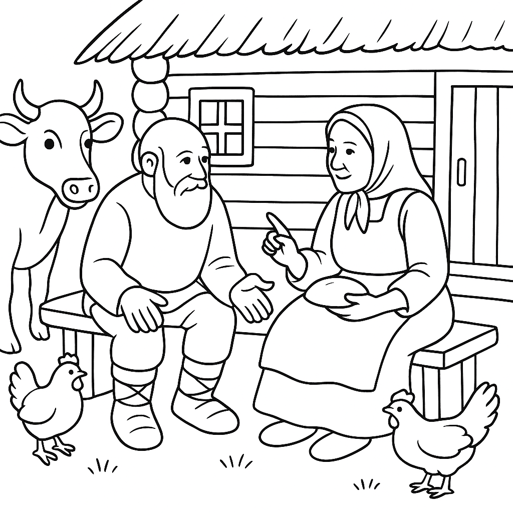 Раскраска по сказке "Самое дорогое"