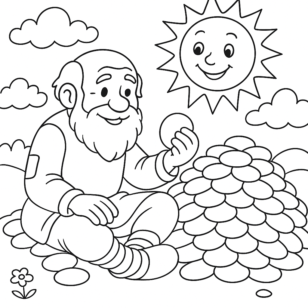 Раскраска по сказке "Солнце, месяц и ворон воронович"