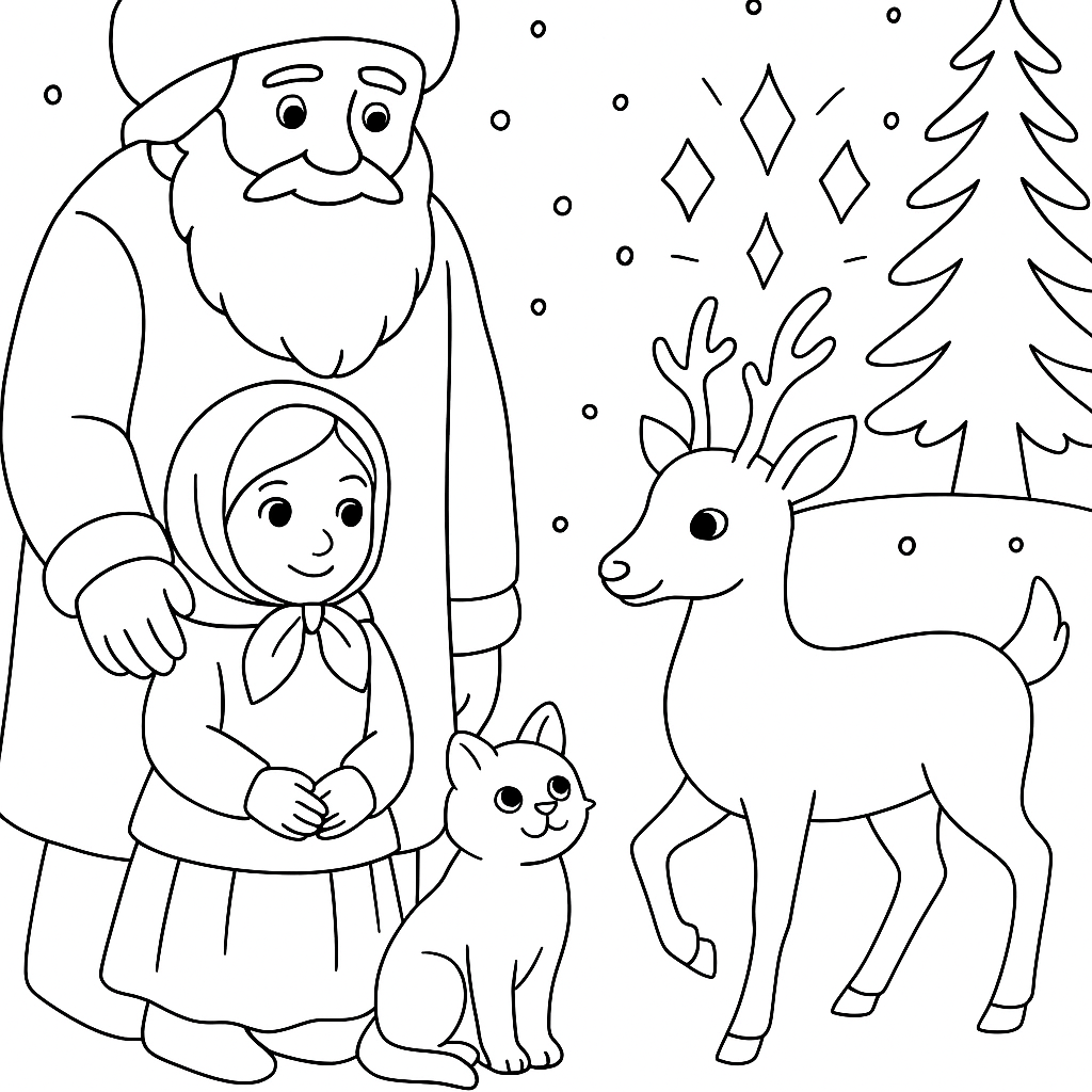 Раскраска по сказке "Серебряное копытце"