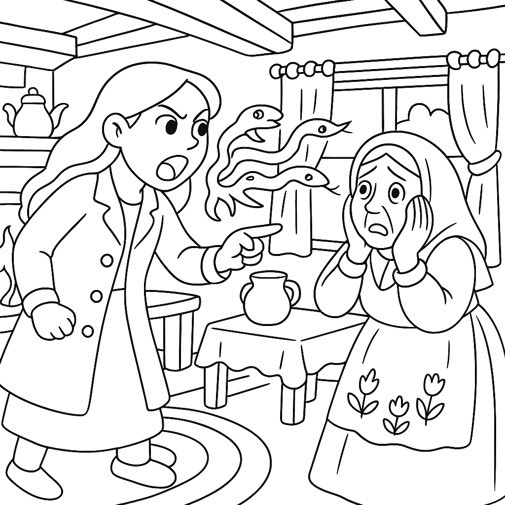 Раскраска по сказке "Волшебство"