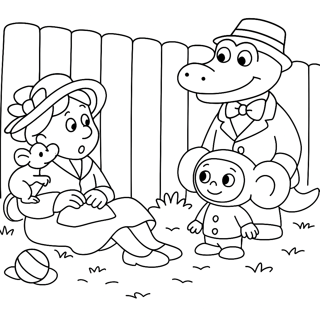 Раскраска по сказке "Проказы шапокляк"