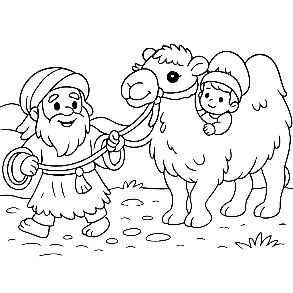 Раскраска по сказке "Говорящий верблюд"