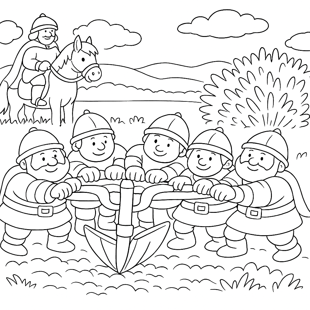 Раскраска по сказке "Вольга и Микула Селянинович"