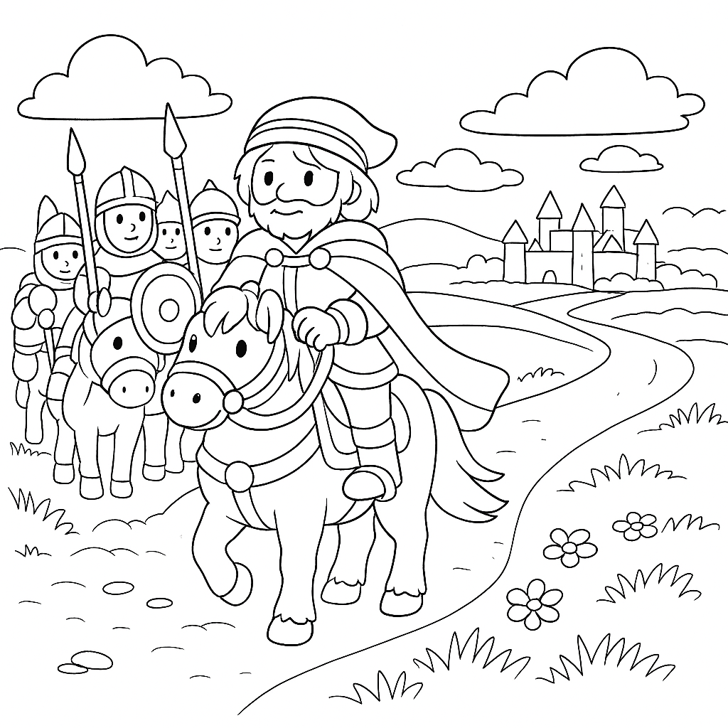 Раскраска по сказке "Вольга и Микула Селянинович"