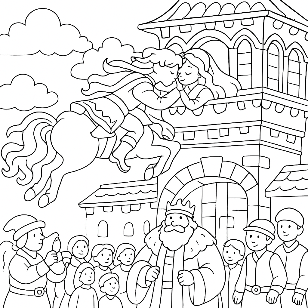 Раскраска по сказке "Сивка-Бурка"