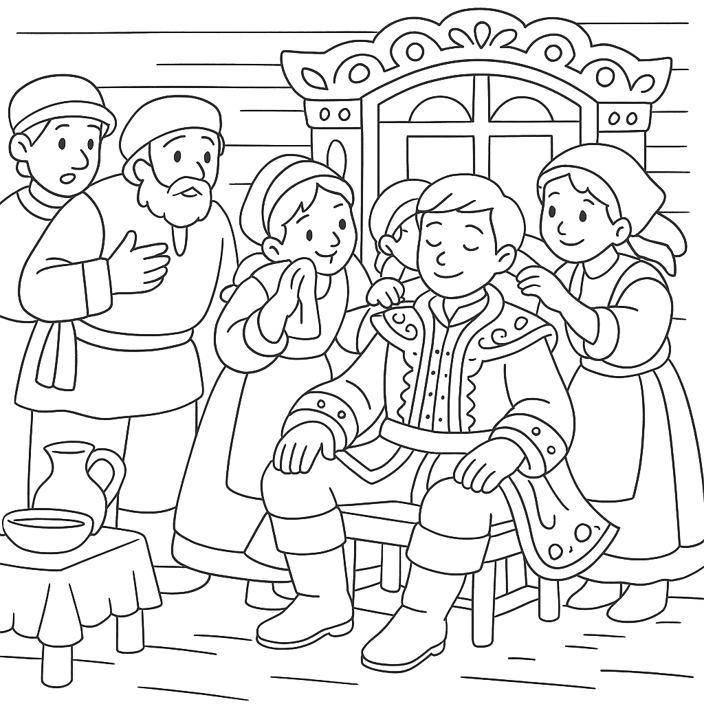 Раскраска по сказке "Сивка-Бурка"