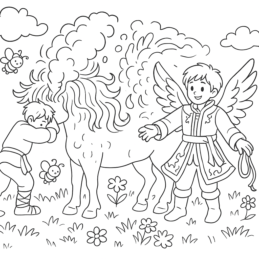 Раскраска по сказке "Сивка-Бурка"