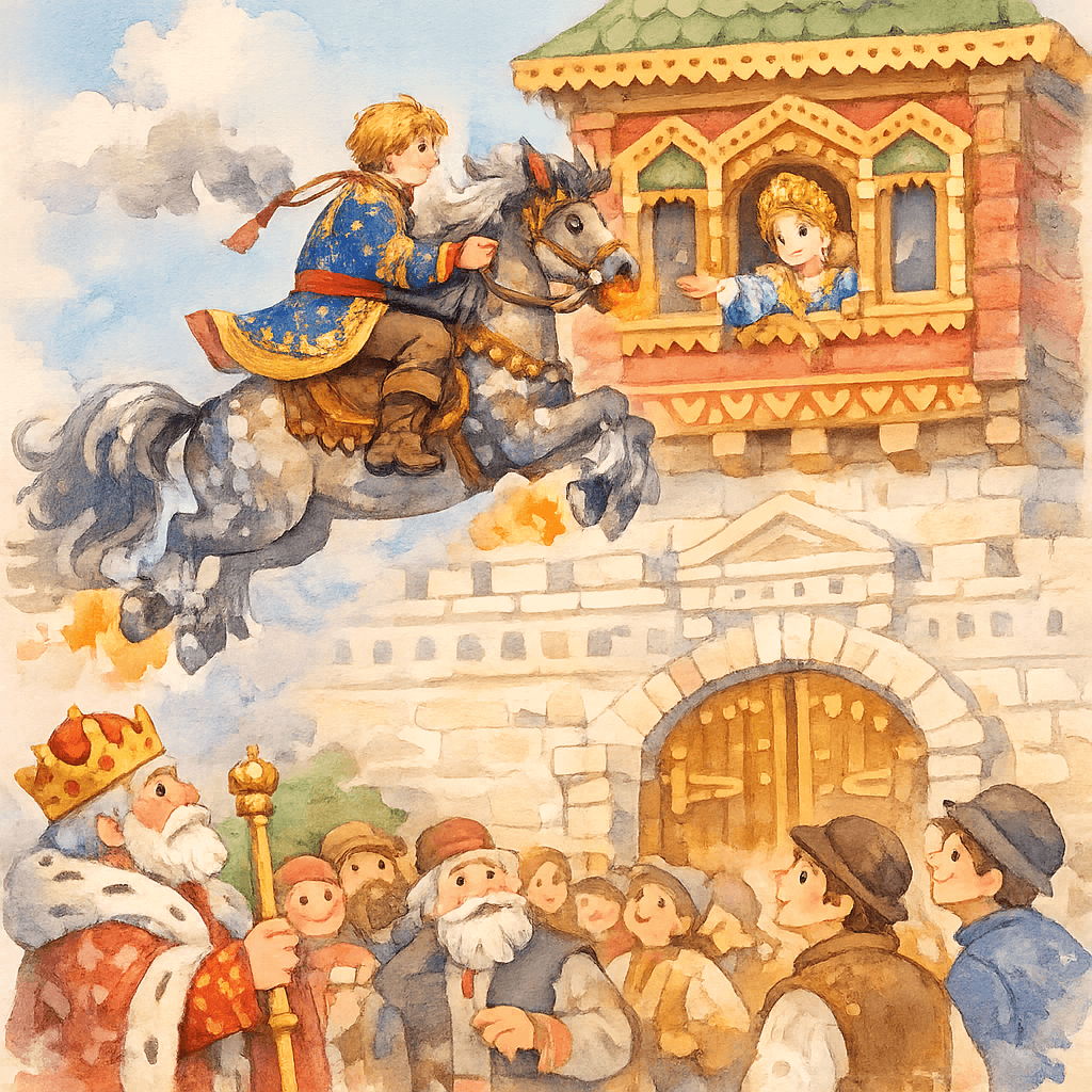 Первый прыжок Иванушки на Сивке-бурке: не дотянул до окна на три венца.