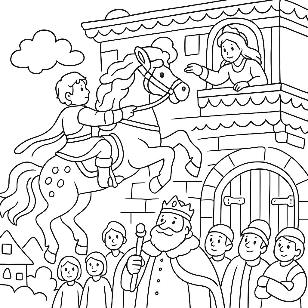 Раскраска по сказке "Сивка-Бурка"