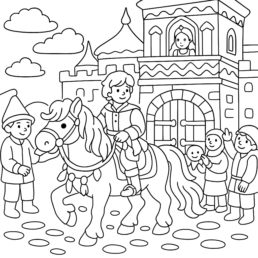 Раскраска по сказке "Сивка-Бурка"