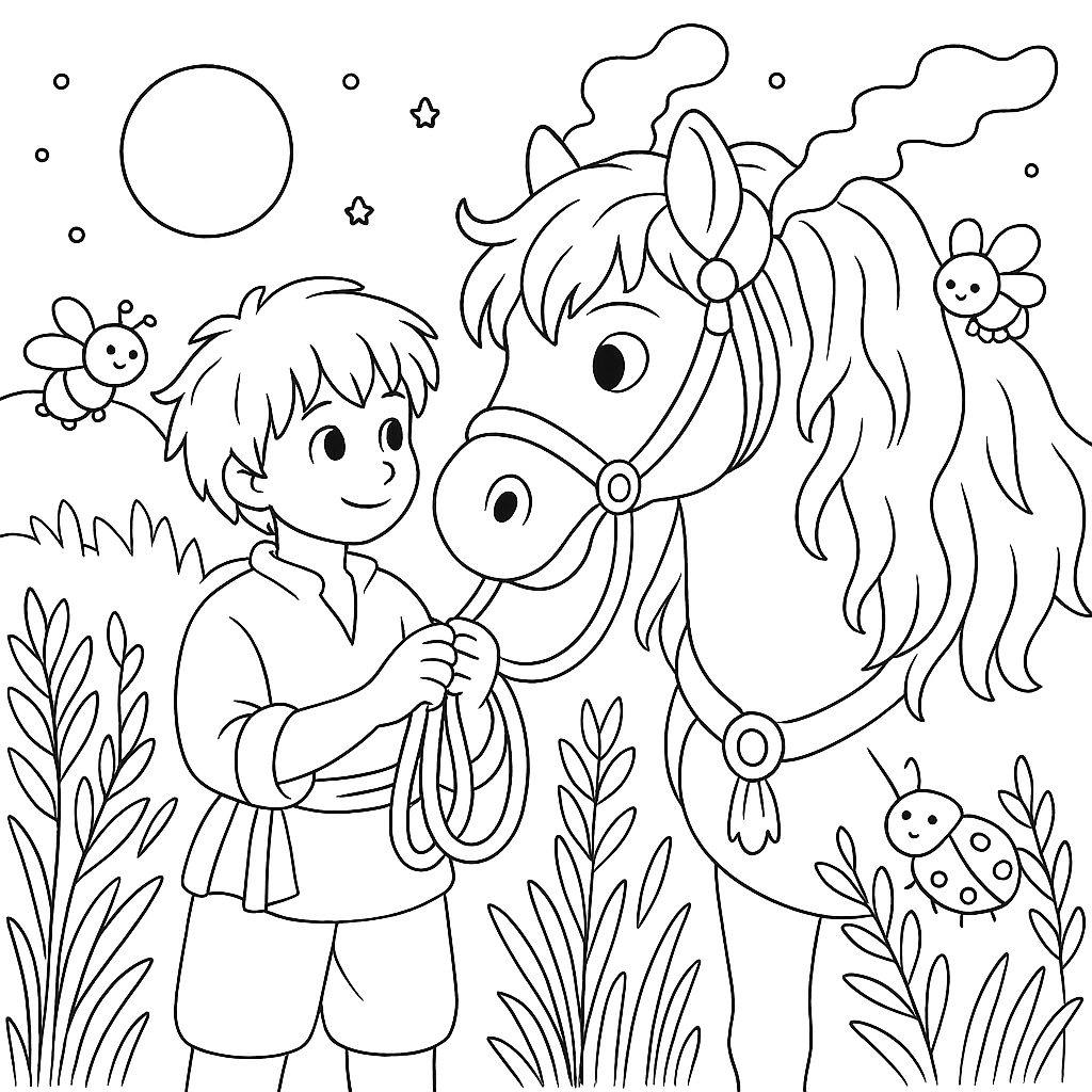 Раскраска по сказке "Сивка-Бурка"