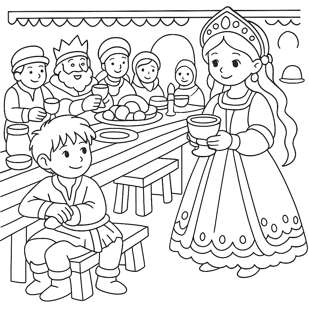 Раскраска по сказке "Сивка-Бурка"