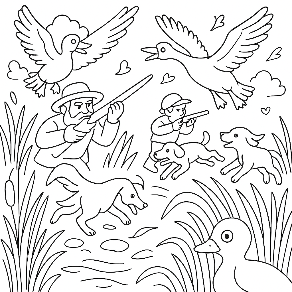 Раскраска по сказке "Гадкий утёнок"