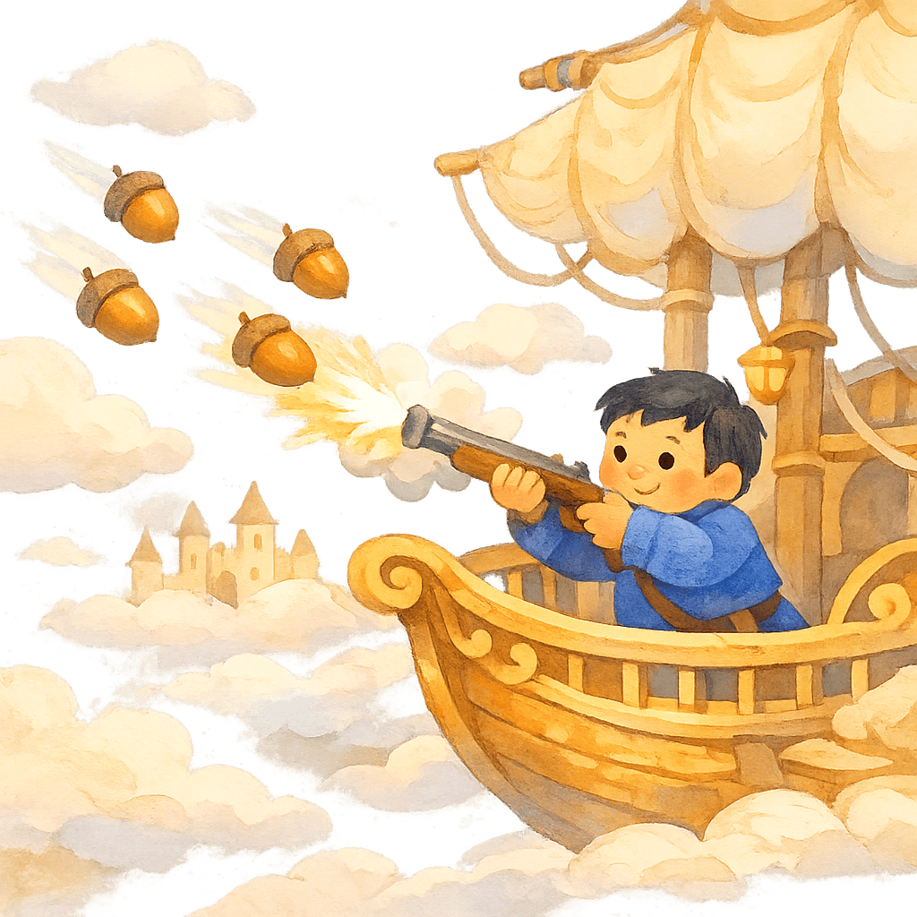 Стреляло стреляет в дуб, падают желуди