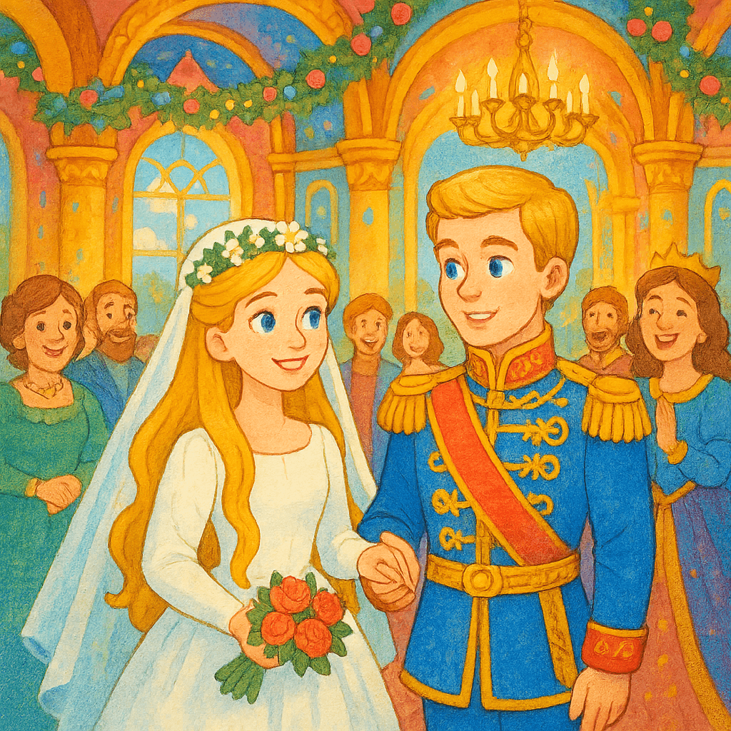 Свадьба младшей дочери с царским сыном в дворцовом зале