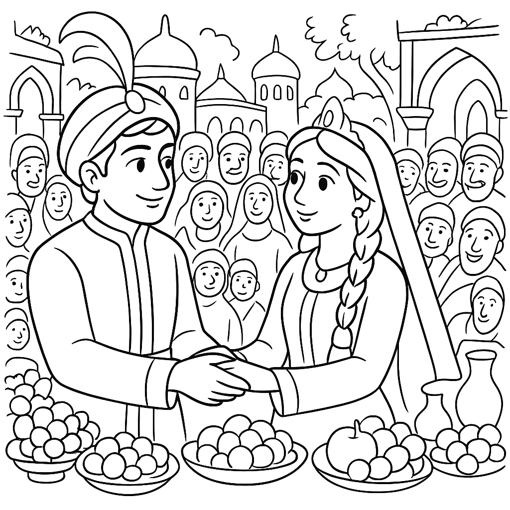 Раскраска по сказке "Красавец водонос"