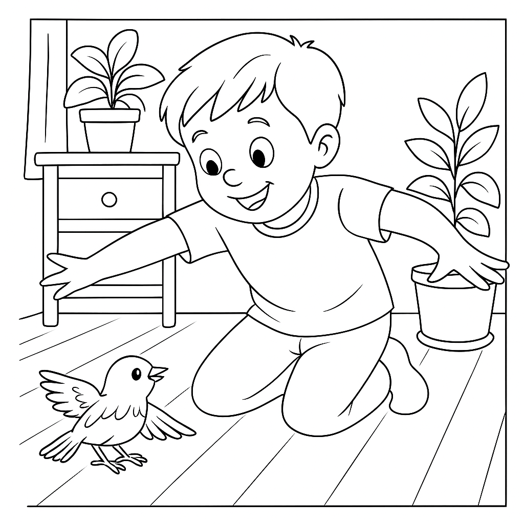 Раскраска по сказке "Воробей"