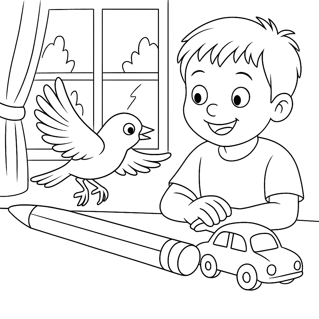 Раскраска по сказке "Воробей"