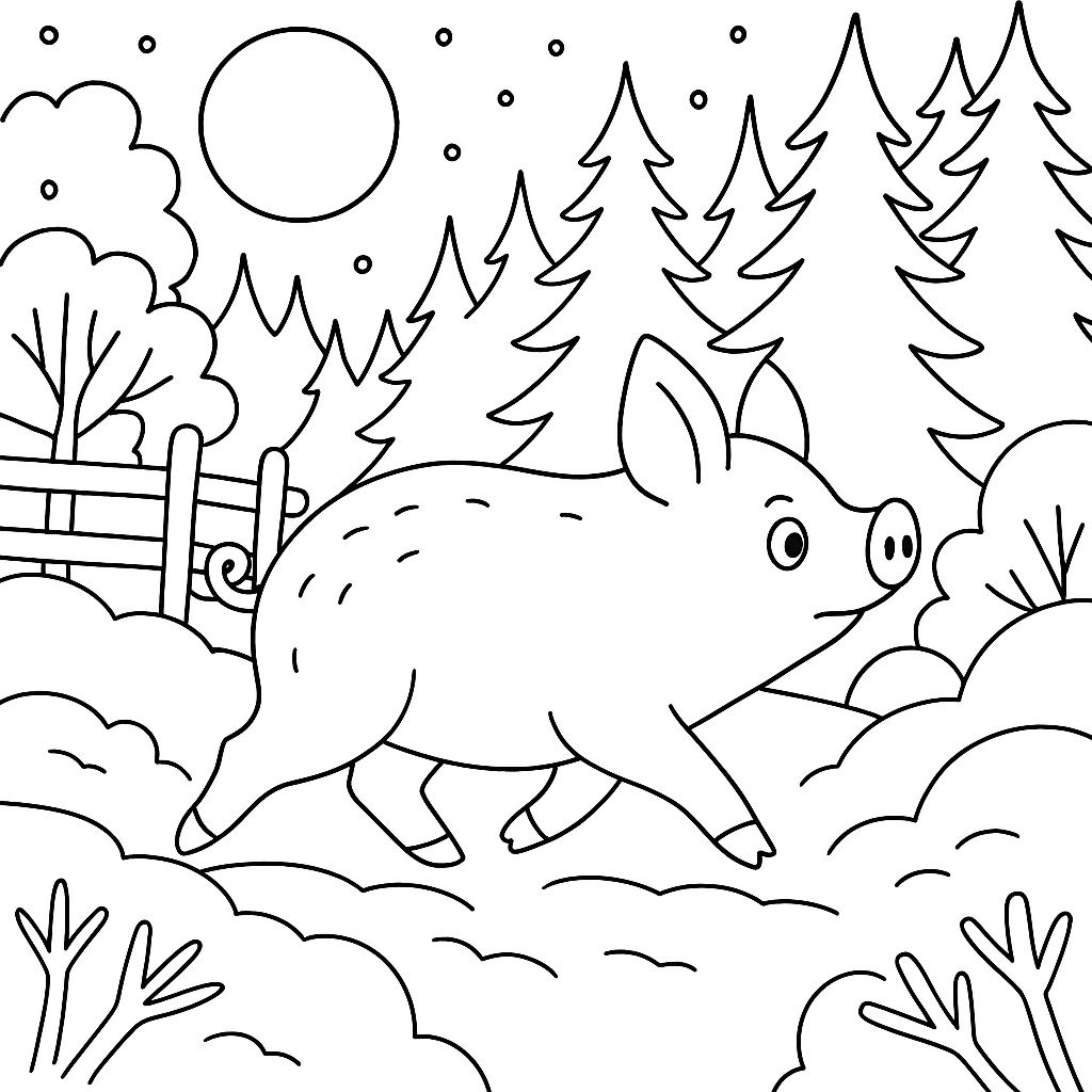 Раскраска по сказке "Зимовье зверей"