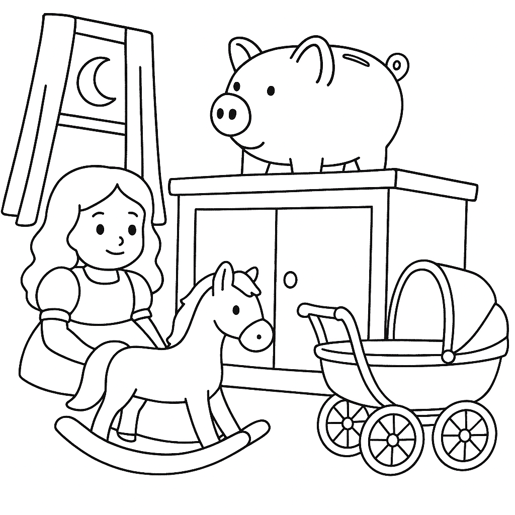 Раскраска по сказке "Свинья-копилка"