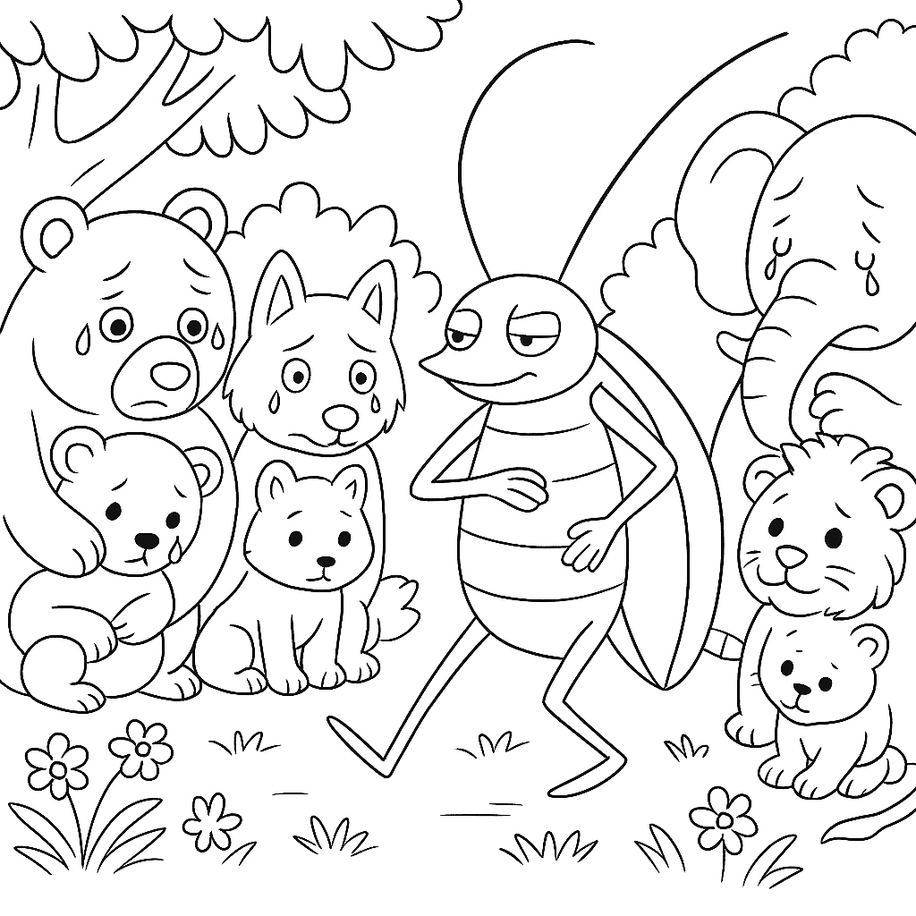 Раскраска по сказке "Тараканище"