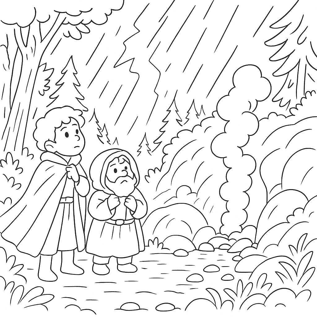 Раскраска по сказке "Золотая пряха"