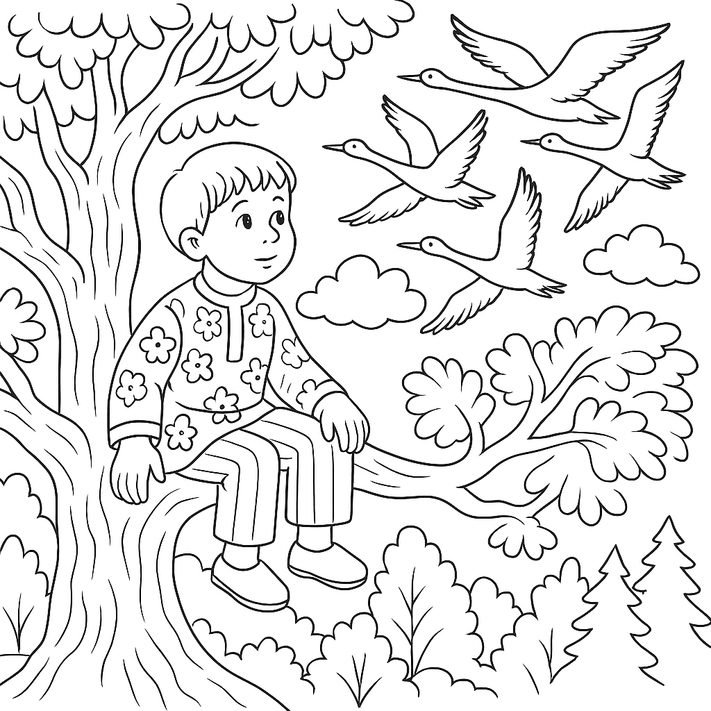 Раскраска по сказке "Терешечка"