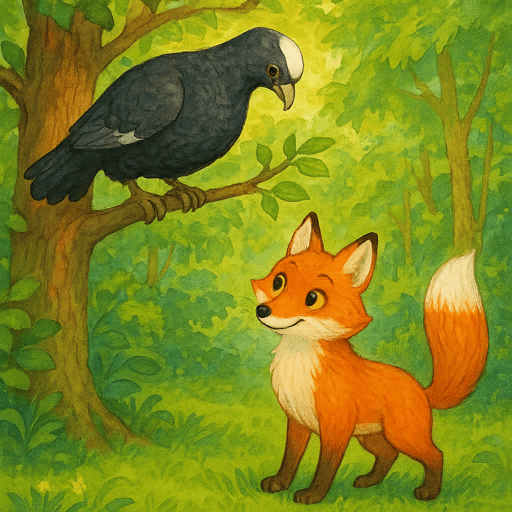 Тетерев и лиса в лесу