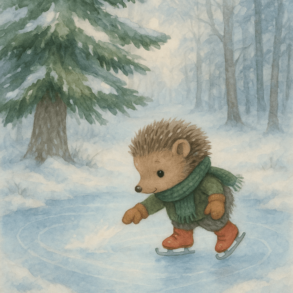 Ёжик один на тихом катке