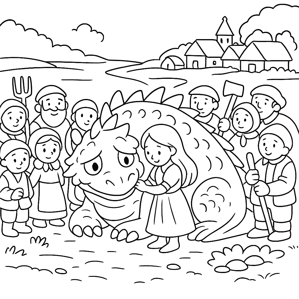 Раскраска по сказке "Дракон из тараскона"