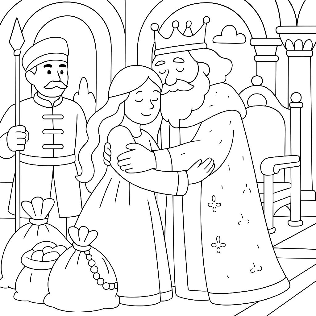 Раскраска по сказке "Царевна-змея"