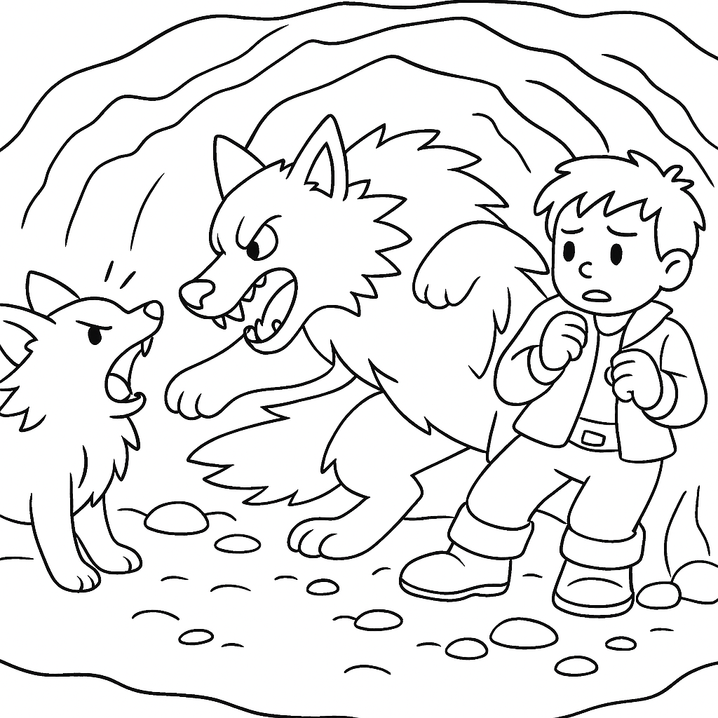 Раскраска по сказке "Щедрый и скупой"