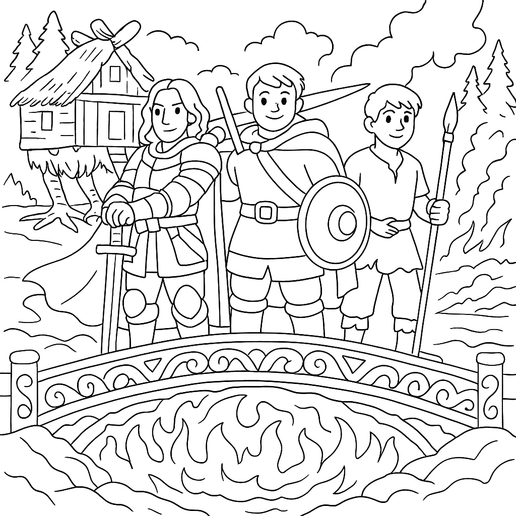 Раскраски: Бой на калиновом мосту