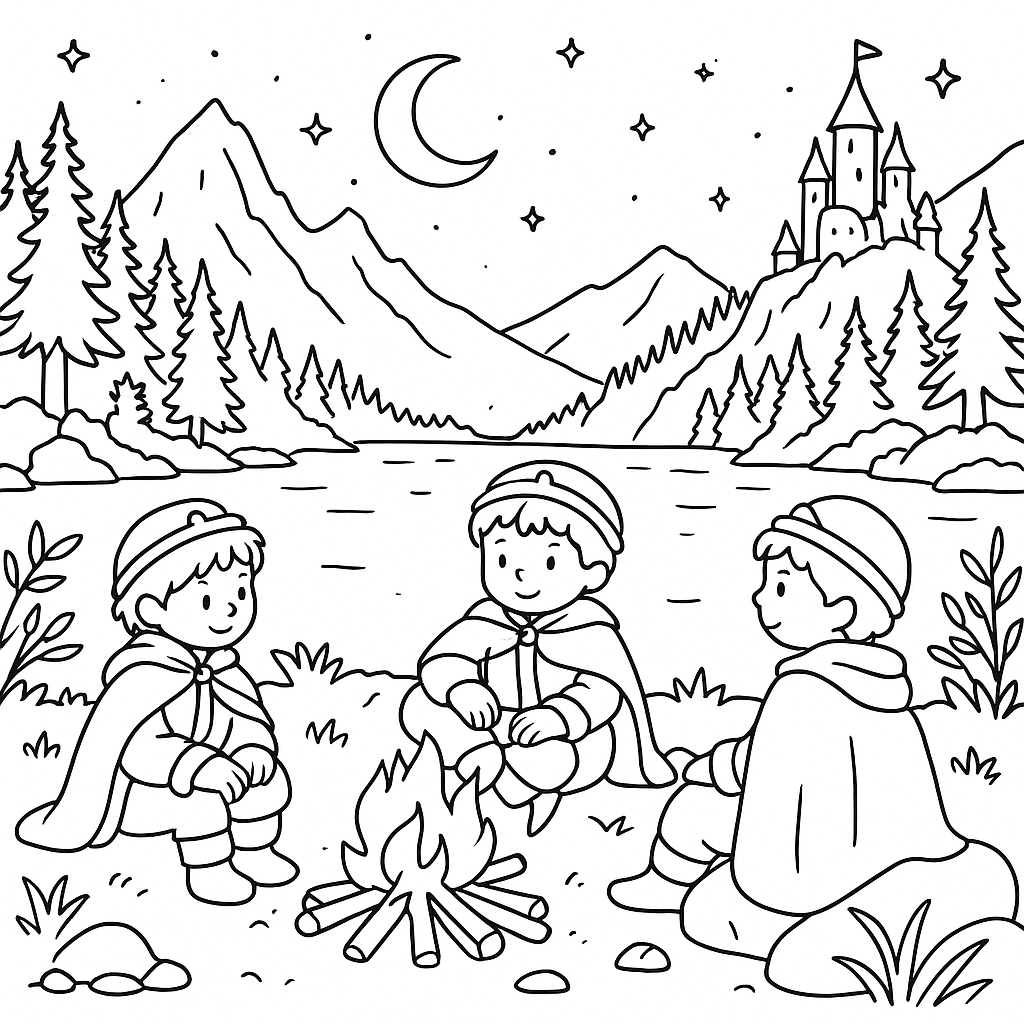 Раскраска по сказке "Баш-челик"