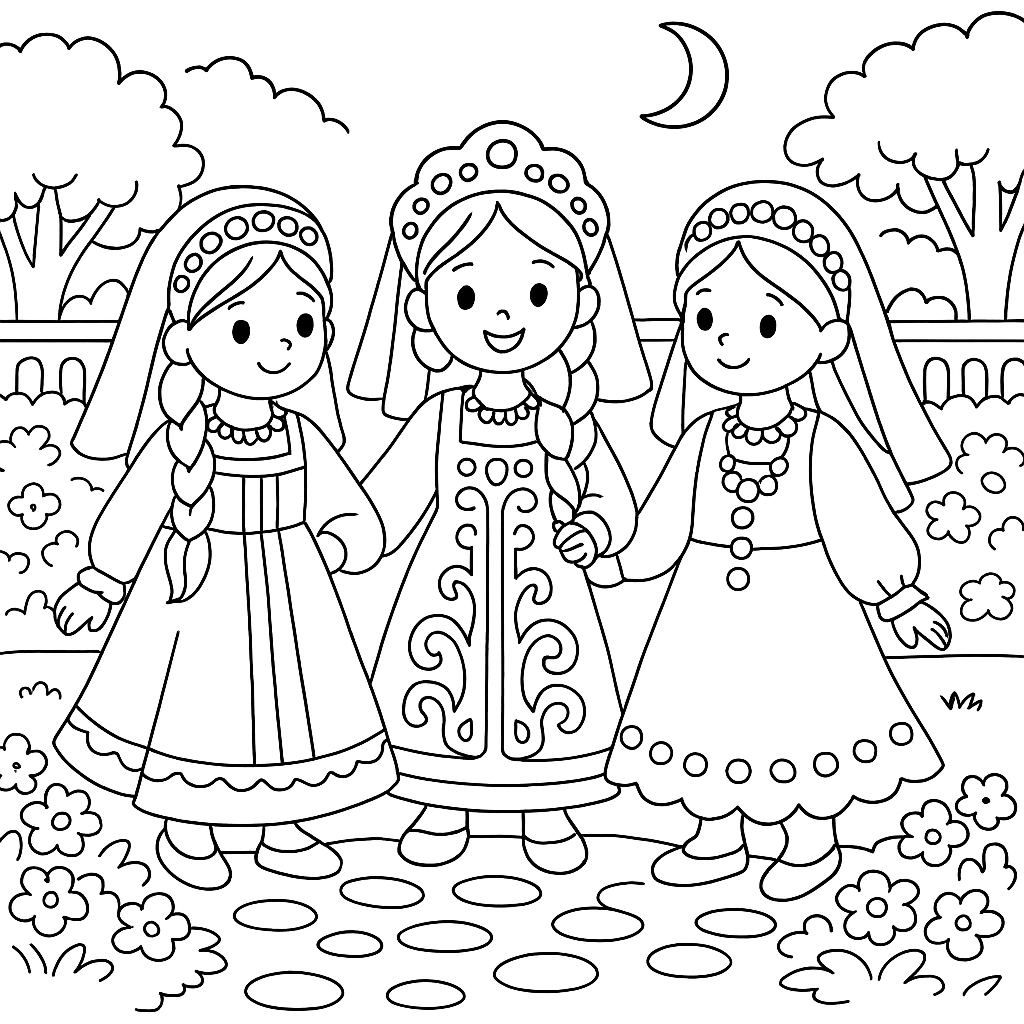 Раскраска по сказке "Фролка-сидень"