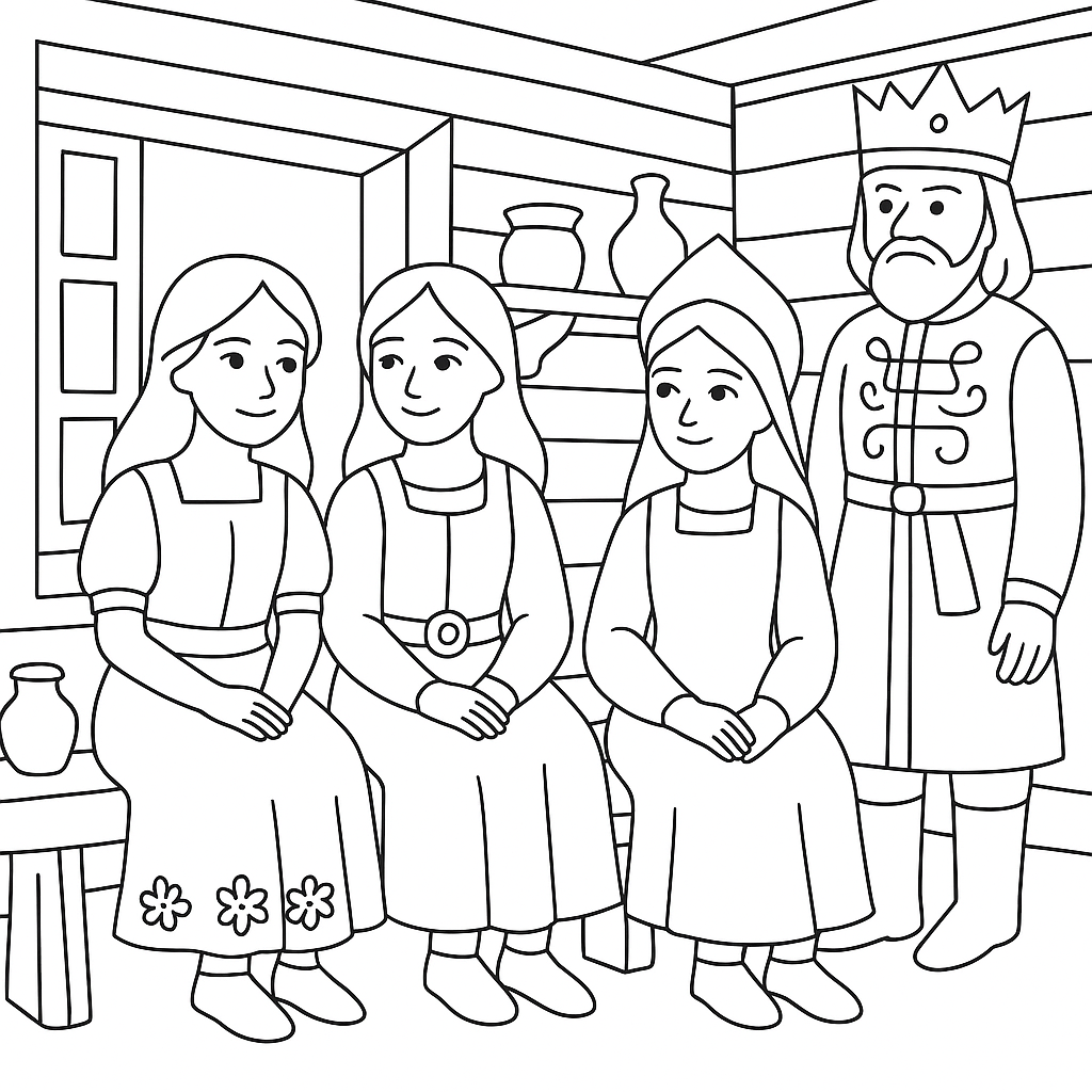 Раскраска по сказке "Сказка о царе Салтане"