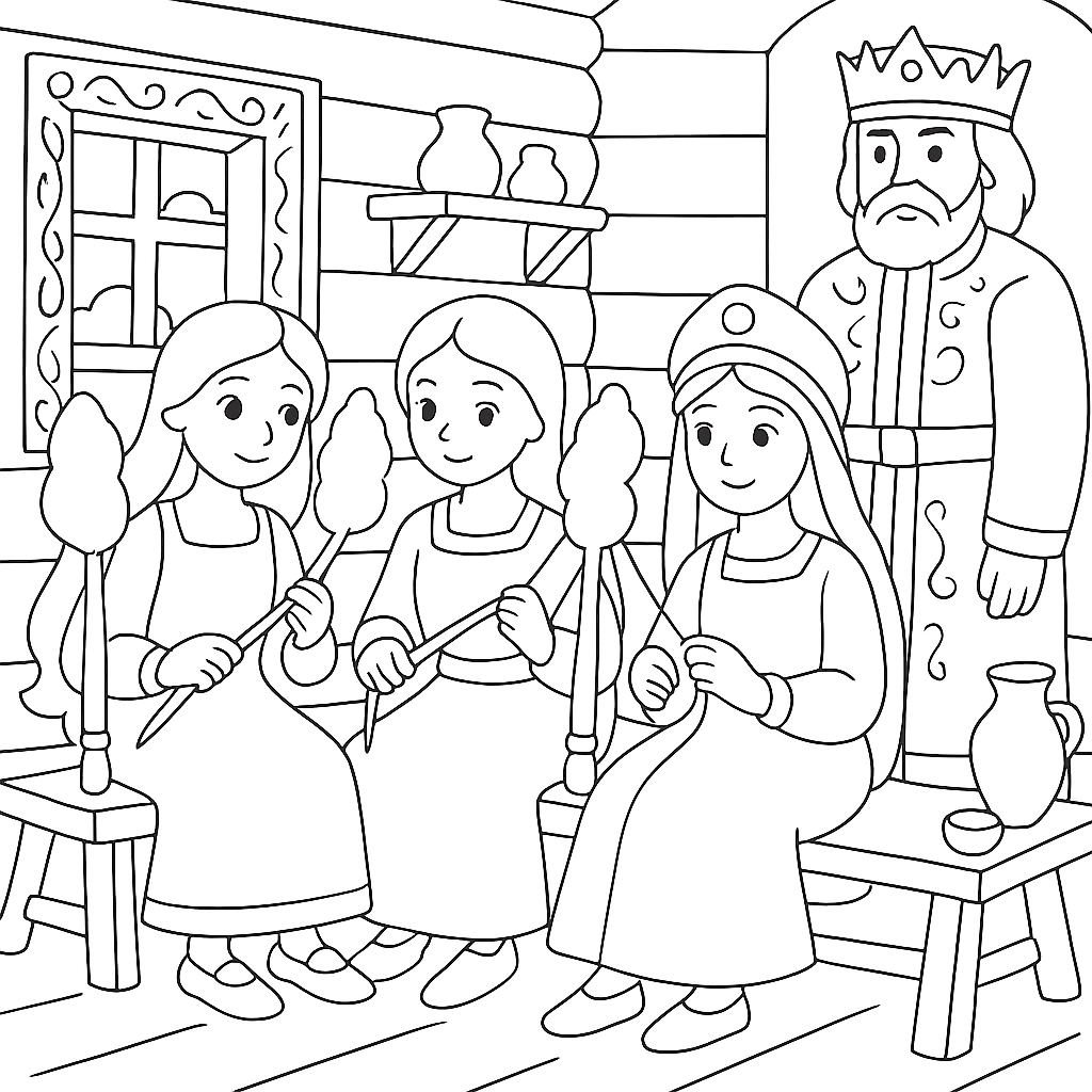 Раскраска по сказке "Сказка о царе Салтане"