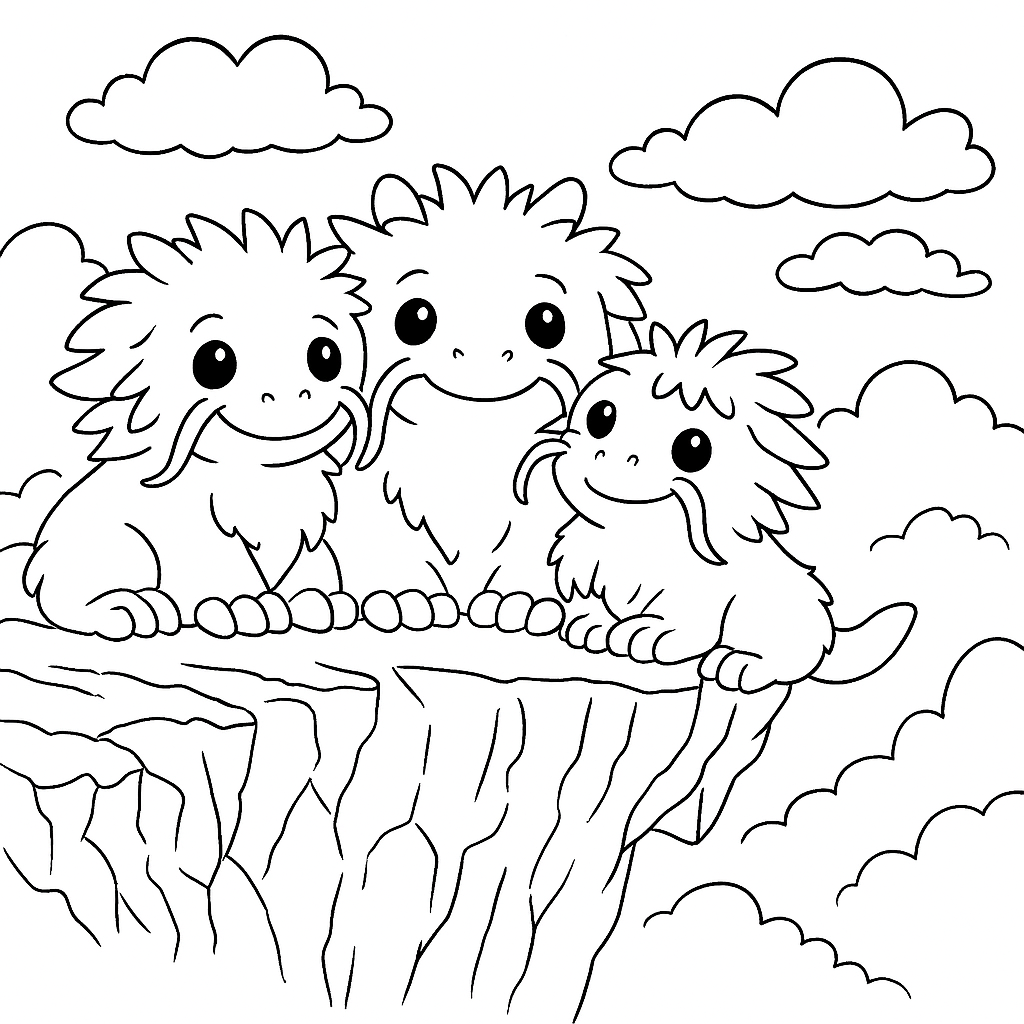 Раскраска по сказке "Сказка о том, как драконы научились летать"