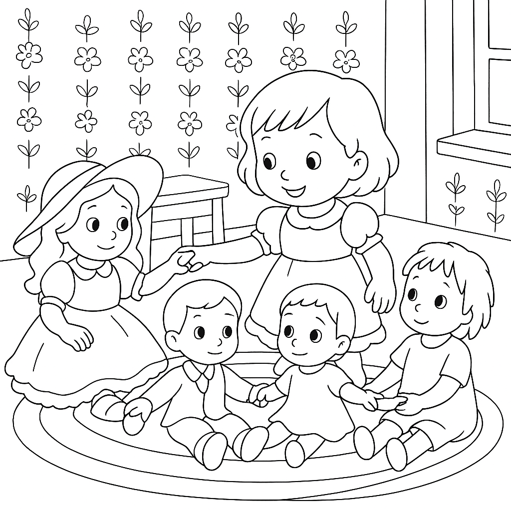 Раскраска по сказке "Пляши, куколка, пляши!"