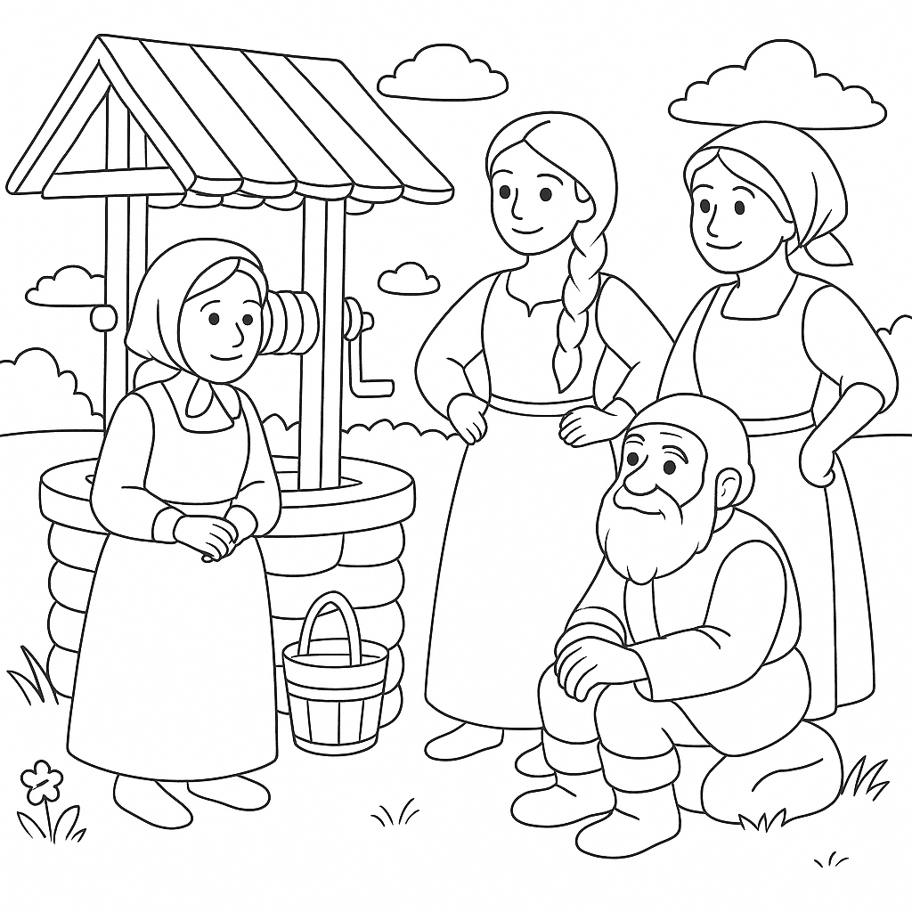 Раскраска по сказке "Сыновья"