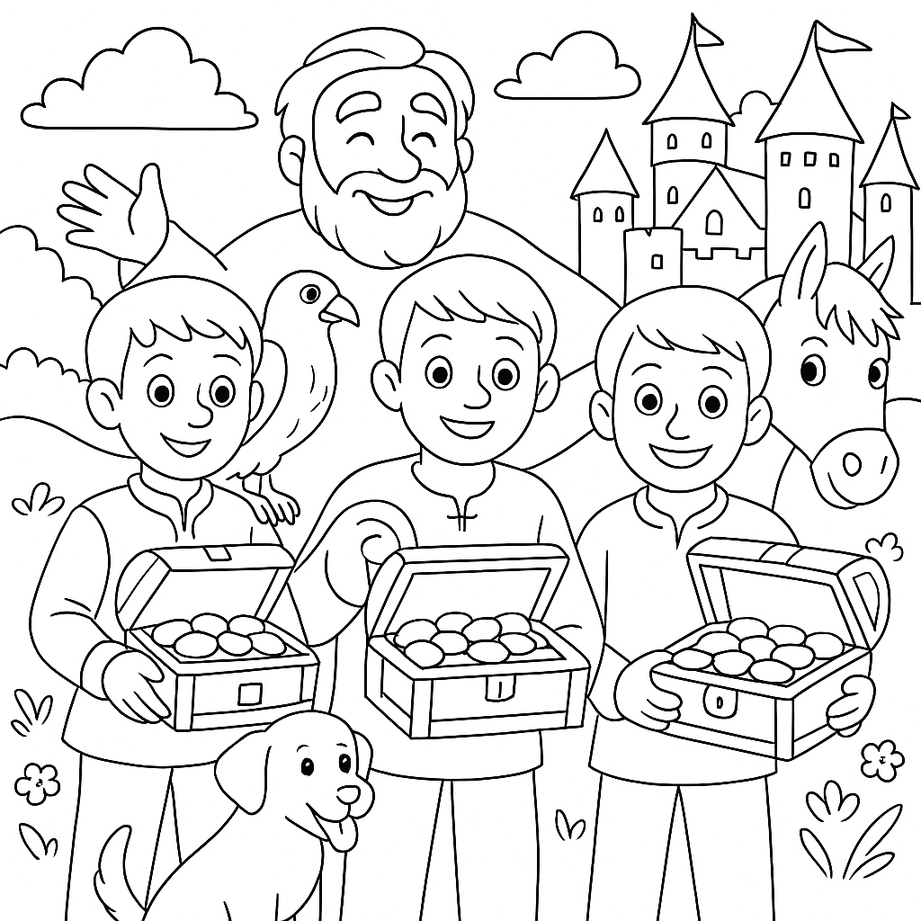 Раскраска по сказке "Великан Дреглин Хогин"