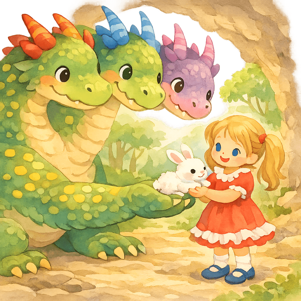 Дракон дарит Свете белого кролика