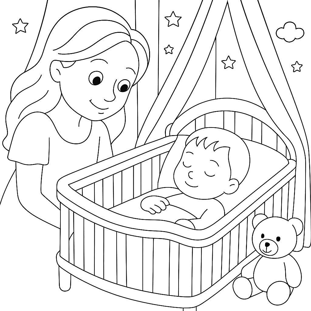 Раскраска по сказке "Сон, сон"