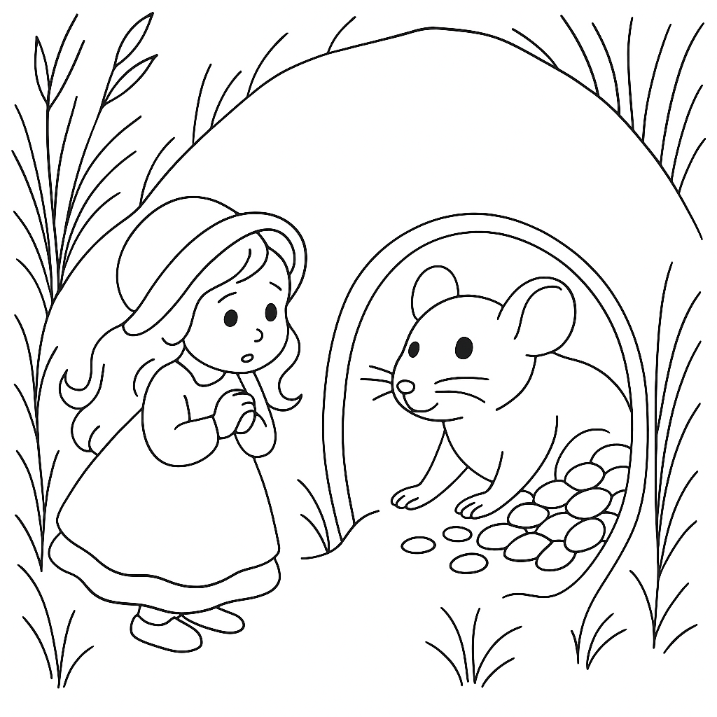 Раскраска по сказке "Дюймовочка"