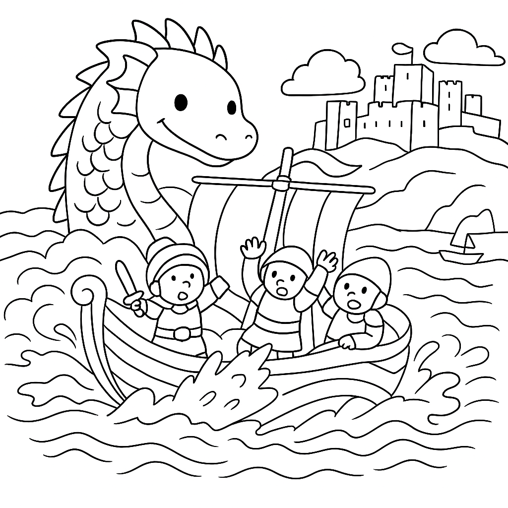 Раскраска по сказке "Страшный дракон скалы спиндлстон"