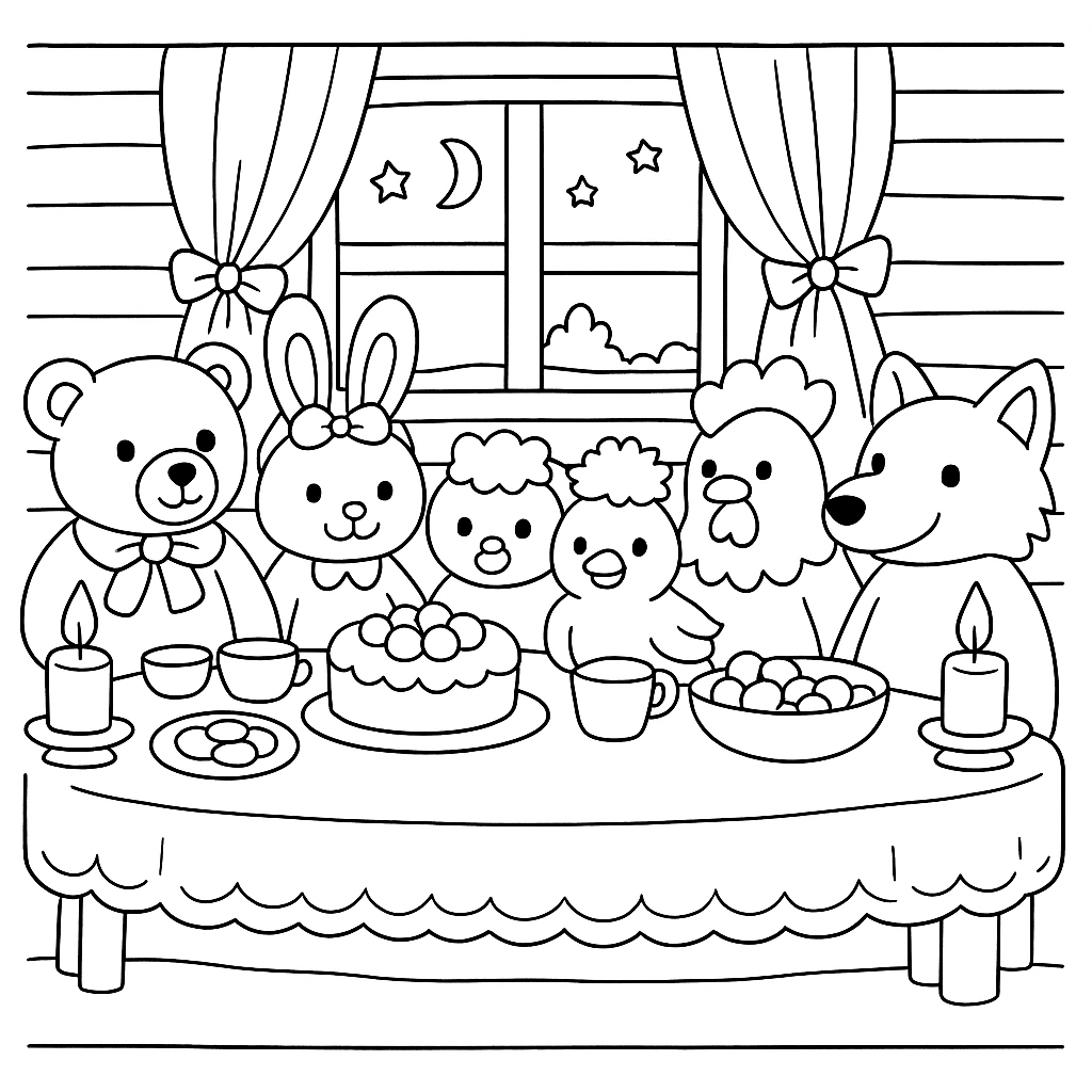 Раскраска по сказке "Ванькины именины"