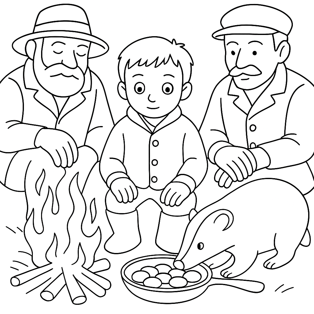 Раскраска по сказке "Барсучий нос"